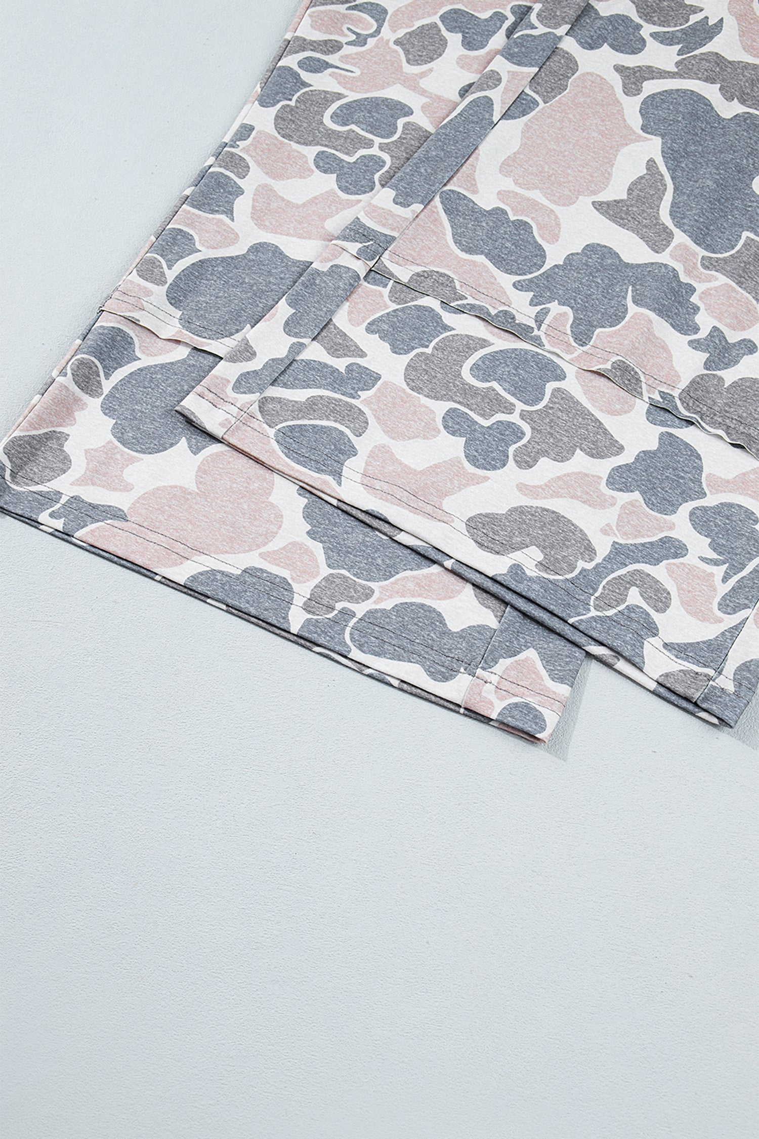 Khaki Camouflage Print Patch Pockets Ankle-Length Plus Size Pants