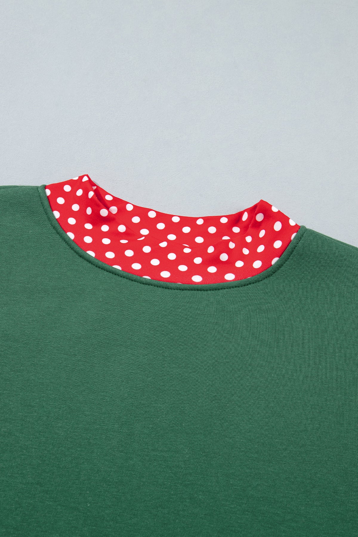 Pink Colorblock Polka Dot Contrast Trim Oversized Sweatshirt
