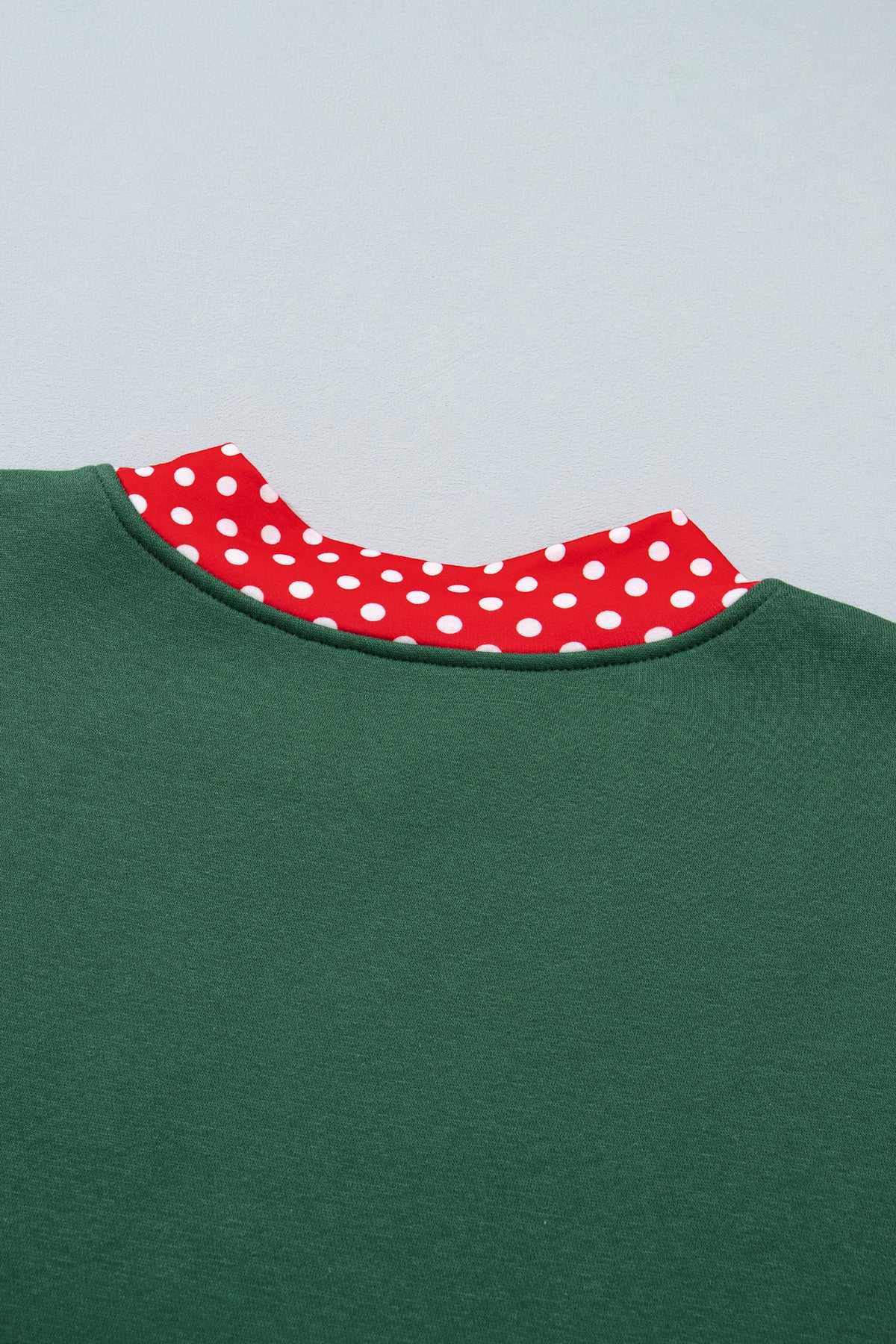 Pink Colorblock Polka Dot Contrast Trim Oversized Sweatshirt