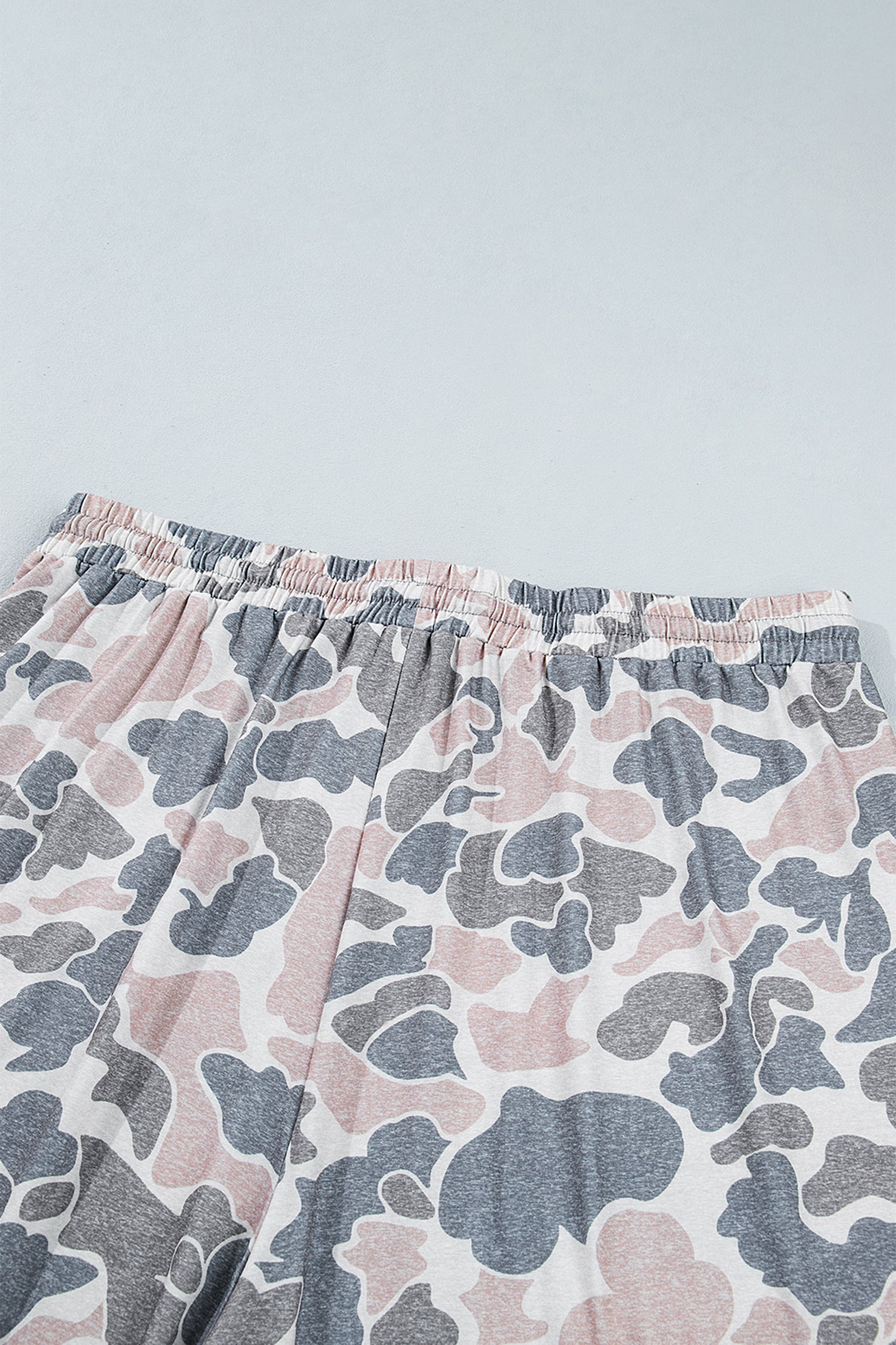 Khaki Camouflage Print Patch Pockets Ankle-Length Plus Size Pants