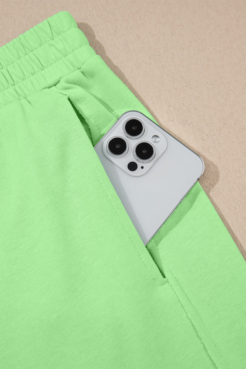 Green Solid Cover Oversize Tee Pocketed Casual Pants 2pcs Outfit
