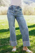 Ashleigh Blue Cuffed Straight Loose Jeans