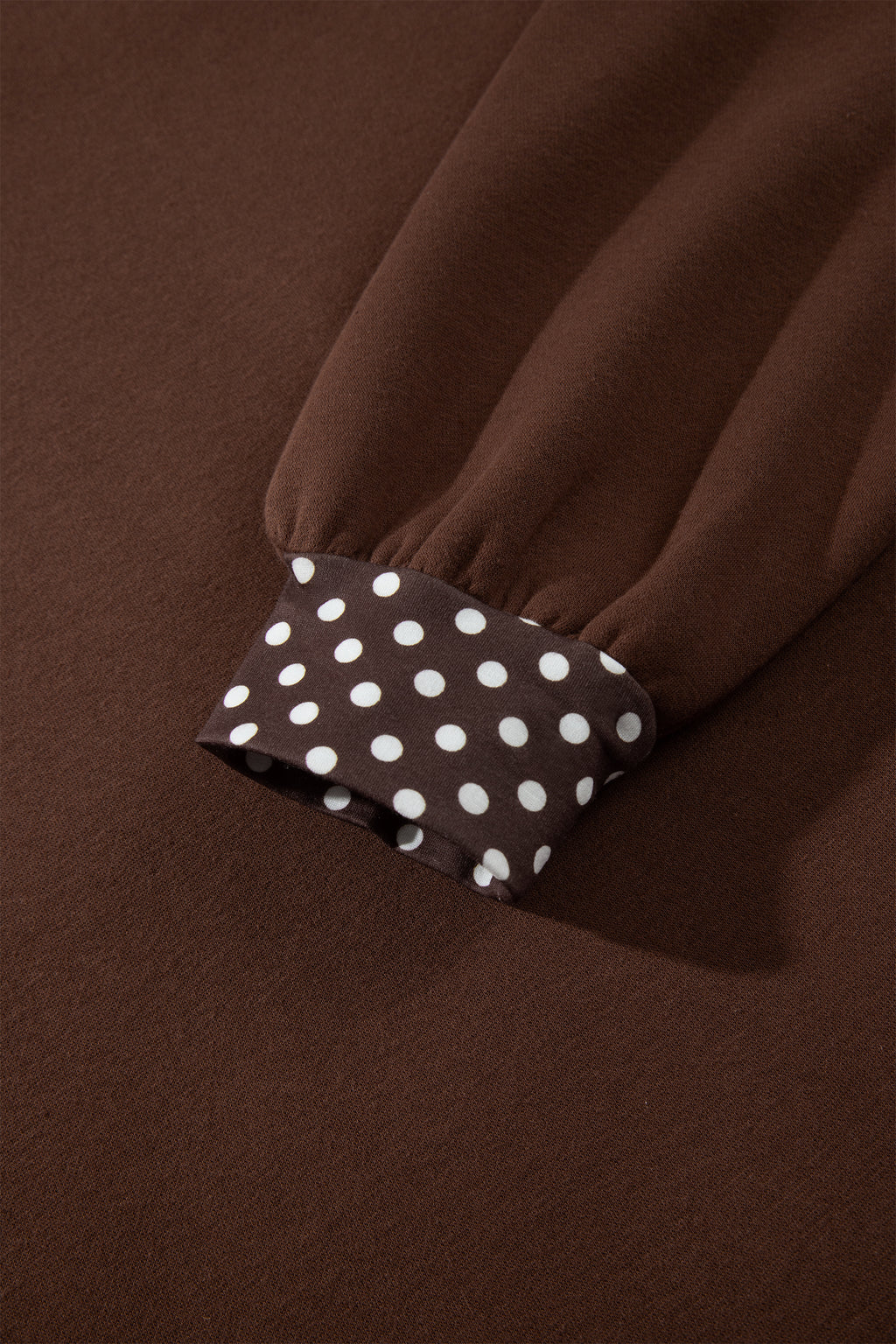 Pink Colorblock Polka Dot Contrast Trim Oversized Sweatshirt