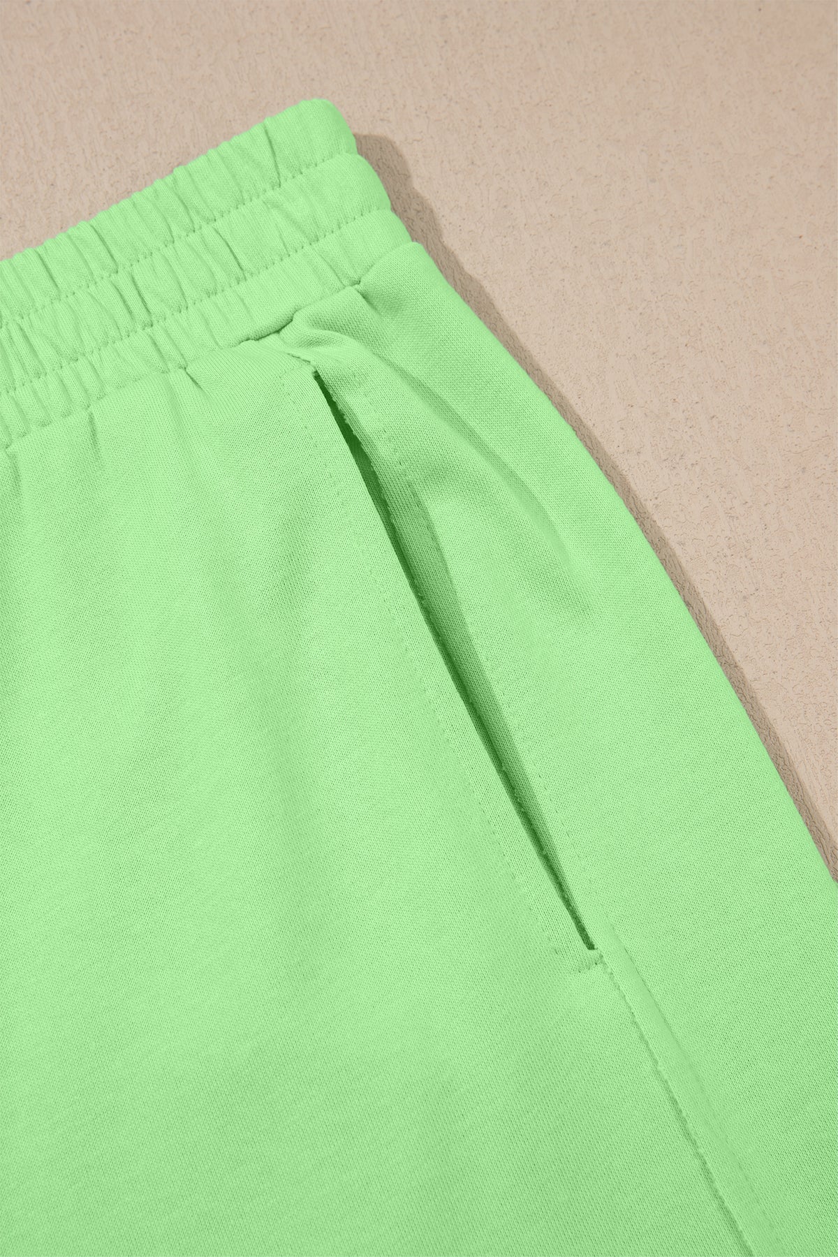 Green Solid Cover Oversize Tee Pocketed Casual Pants 2pcs Outfit