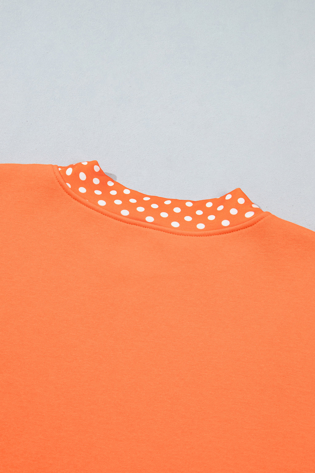Pink Colorblock Polka Dot Contrast Trim Oversized Sweatshirt