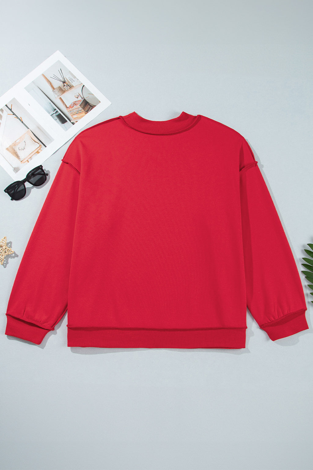 Light Grey Exposed Seam Detail Reversible Double Wear Plus Size Sweatshirt