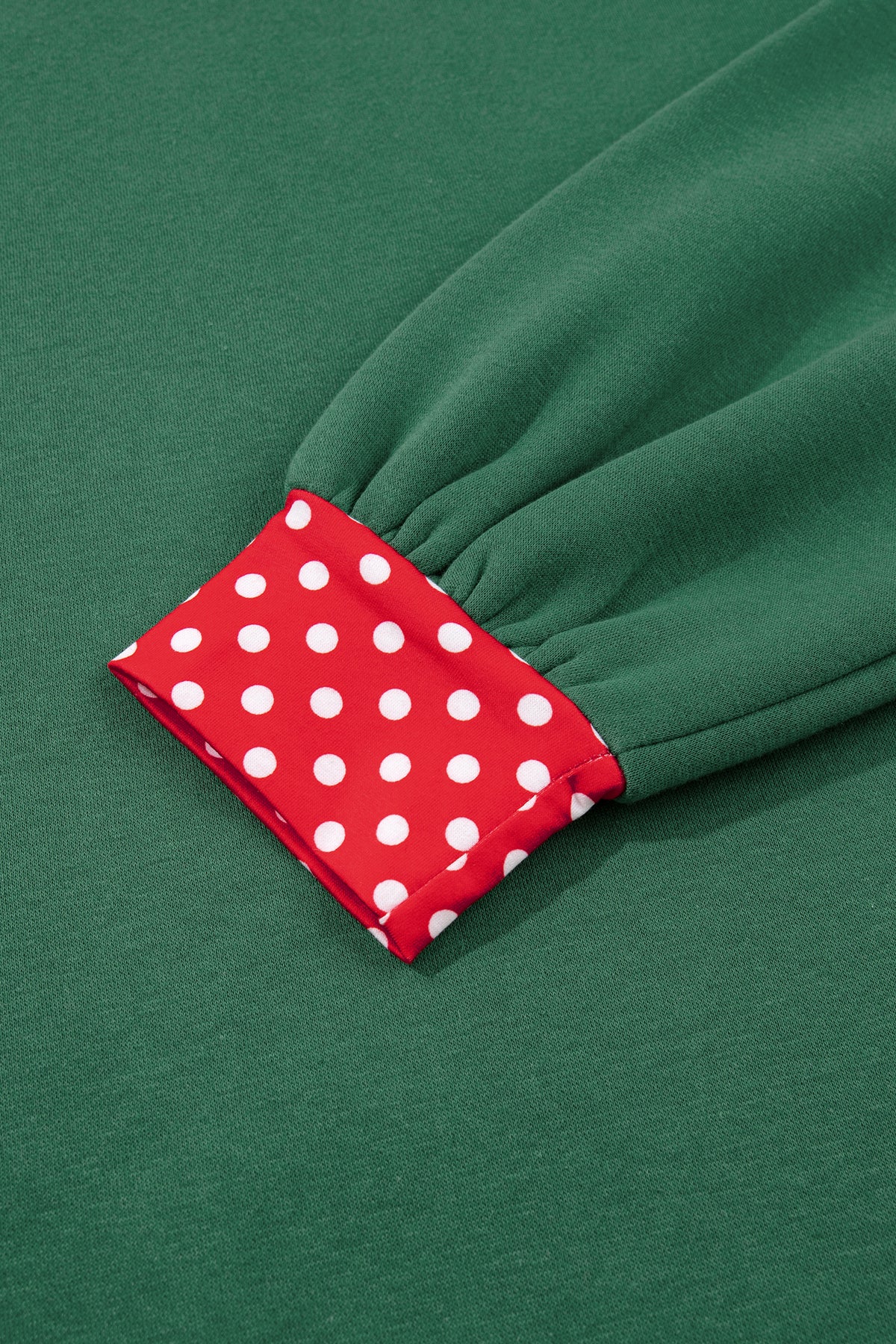 Pink Colorblock Polka Dot Contrast Trim Oversized Sweatshirt